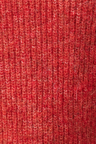 Pull manches longues cropped rouge foncé femme