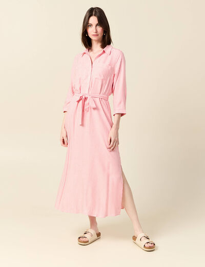 Robe chemise éco-responsable rouge femme