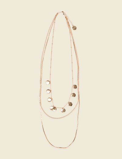 Collier multirangs couleur or femme