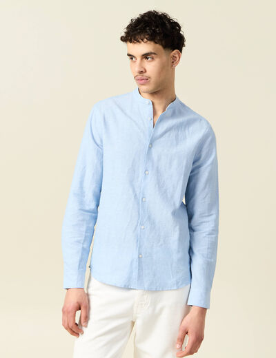 Chemise manches longues bleu ciel homme