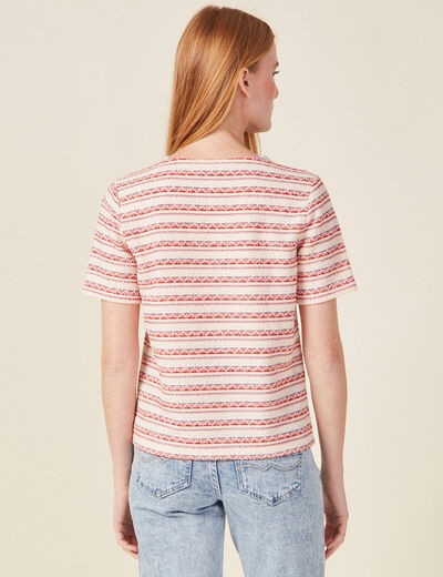T-shirt manches courtes rouge foncé femme