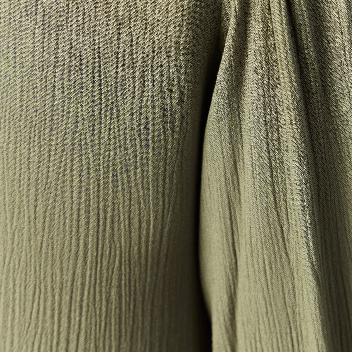 Robe évasée broderie vert kaki femme