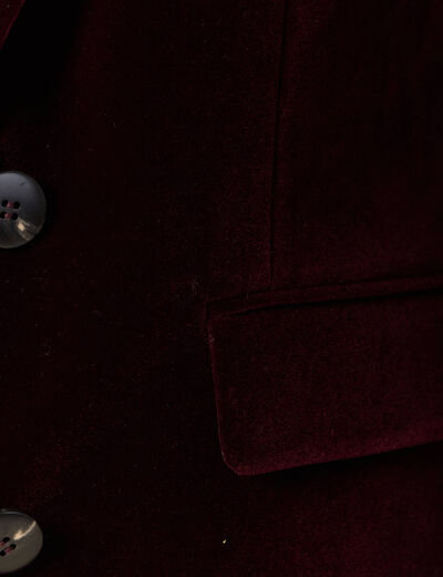 Veste blazer velours bordeaux femme