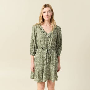 robe evasee ceinturee vert kaki femme Robe évasée ceinturée vert kaki femme