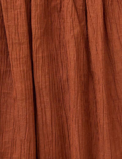 Blouse manches courtes fluide marron femme