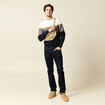 Pull manches longues bleu marine homme