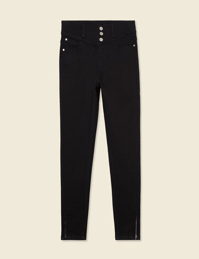 Jeans skinny 7/8ème denim noir femme