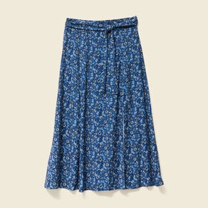 jupe longue evasee bleu femme Jupe longue évasée bleu femme