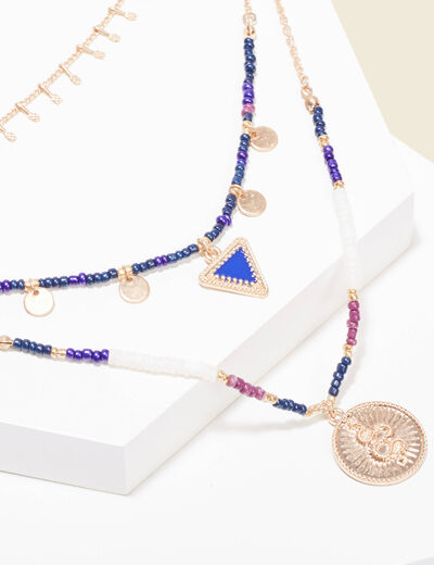Collier multirangs couleur or femme