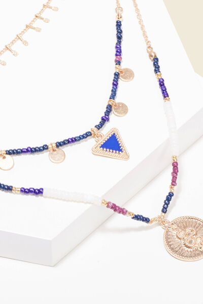 Collier multirangs couleur or femme