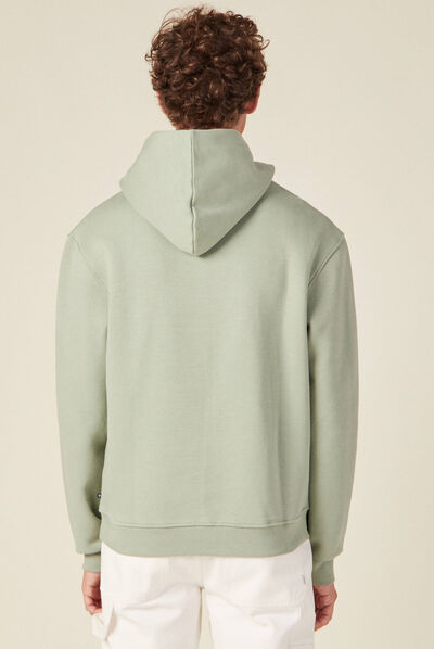 Sweat à capuche vert olive homme