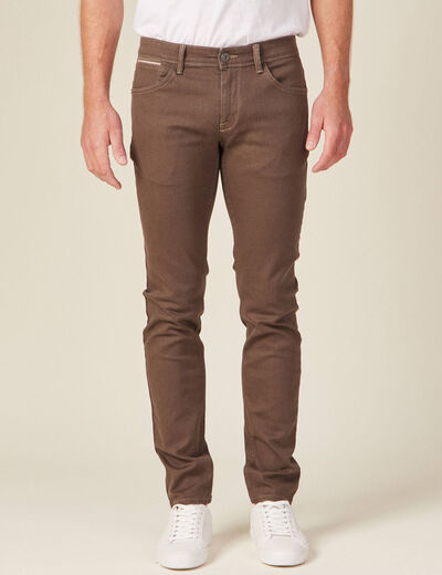 Jeans slim taupe homme