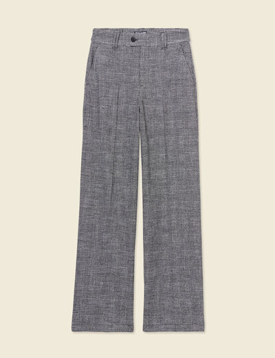 Pantalon large à pinces noir femme