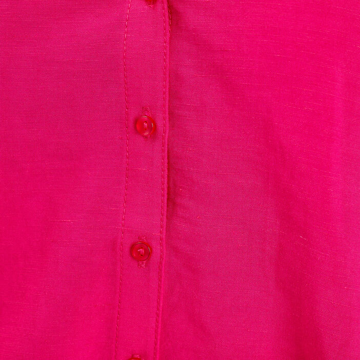 Chemise manches courtes rose fushia femme