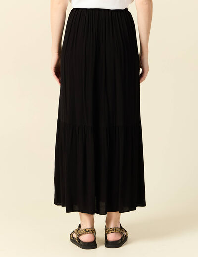 Jupe longue évasée noir femme