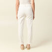Pantalon large 7/8&egrave;me taille haute ecru femme