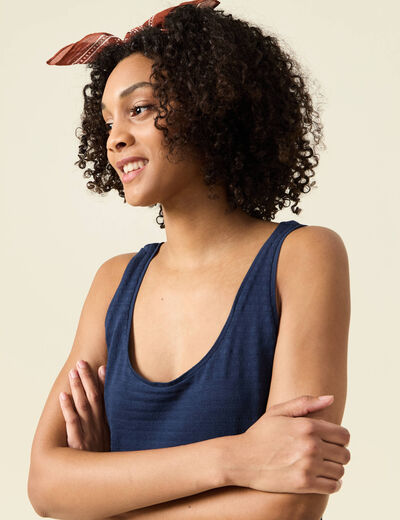 Débardeur sans manches bleu marine femme