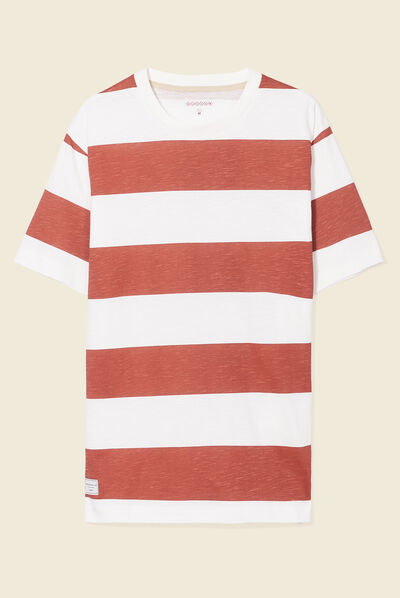 T-shirt manches courtes marron cognac homme
