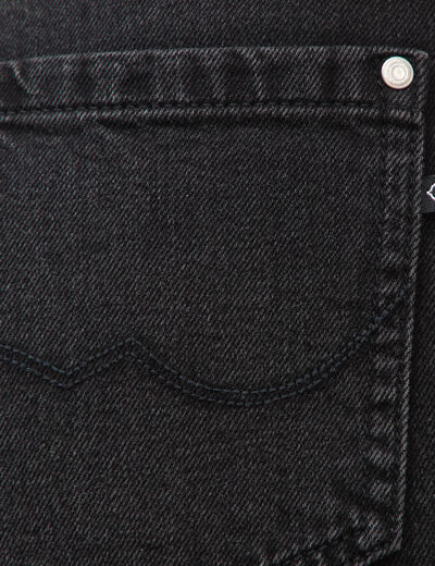 Jeans large taille haute denim noir femme