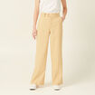 Pantalon city large à pinces beige femme