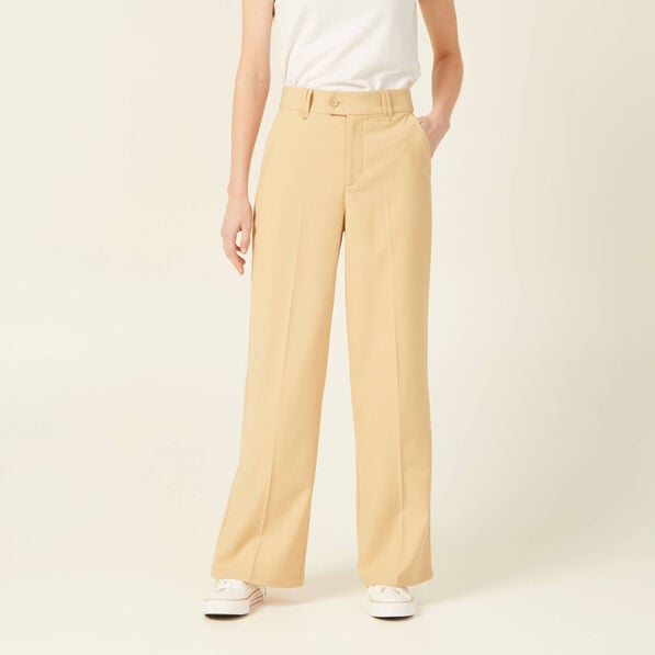 pantalon city large a pinces beige femme Pantalon city large à pinces beige femme