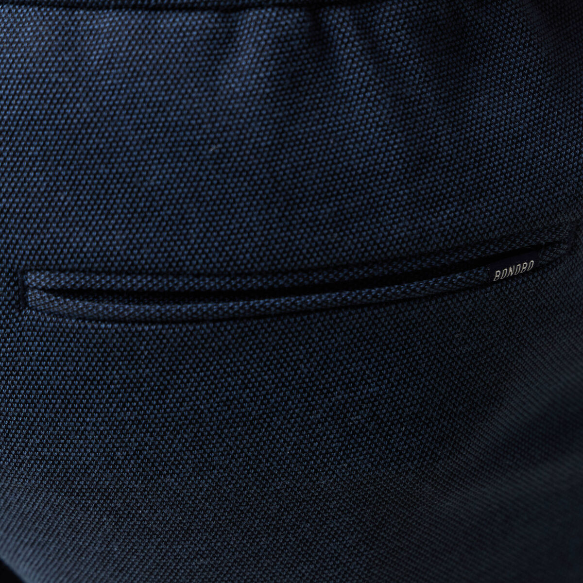 Bermuda droit élastiqué bleu foncé homme