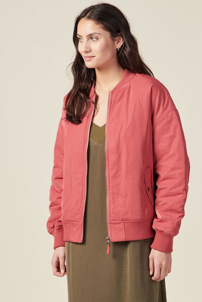 Blouson bomber ample terracotta femme