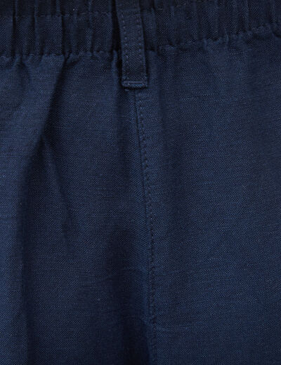 Short taille haute bleu marine femme