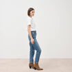 Jeans mom cropped taille haute denim dirty femme