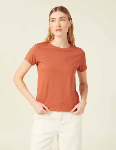 T-shirt manches courtes orange femme