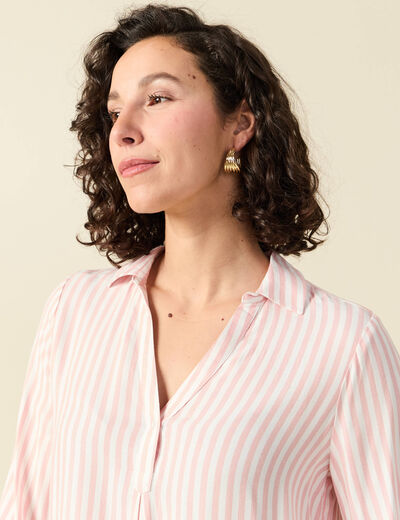 Blouse manches longues rose clair femme