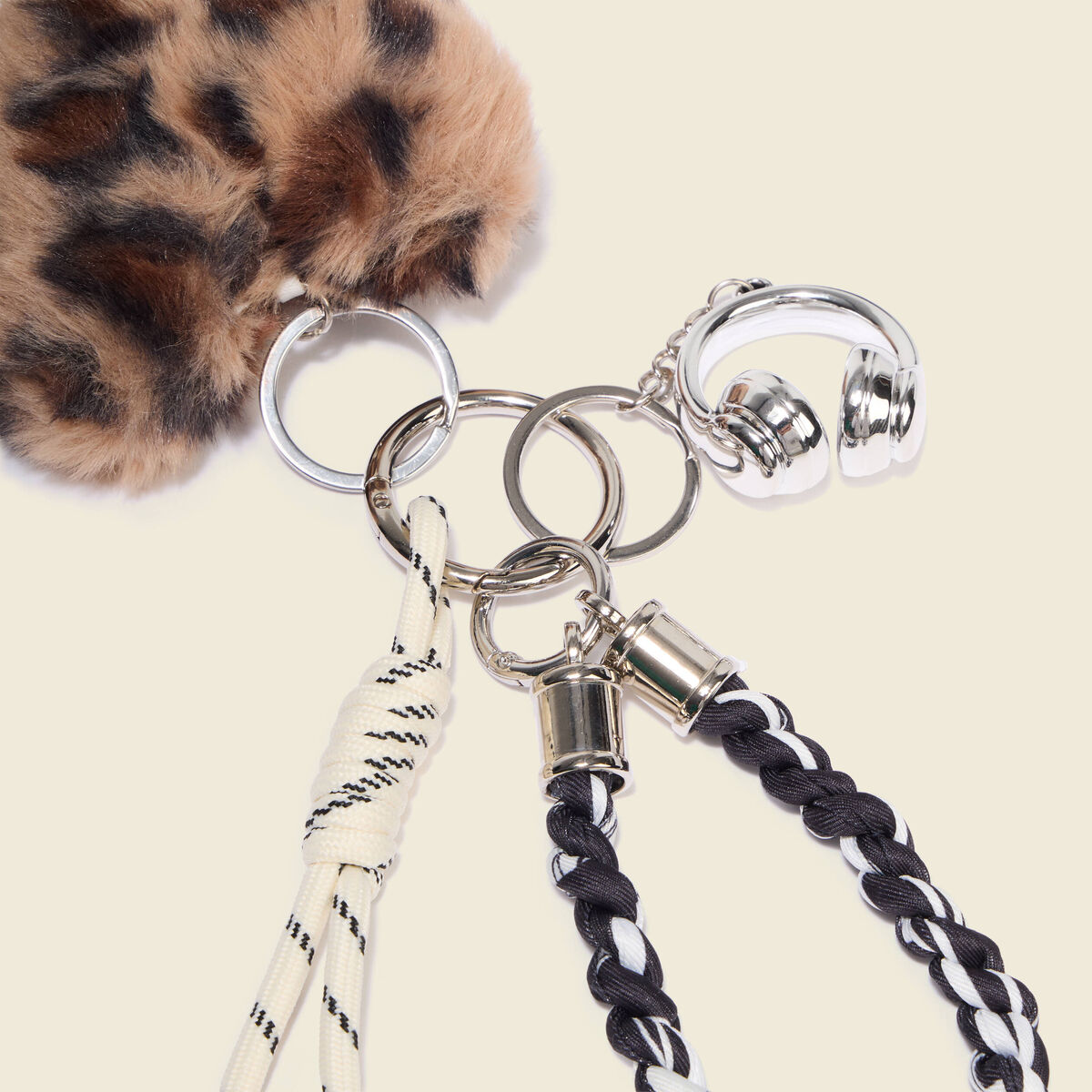 Porte-cl&eacute;s avec mousqueton multicolore femme