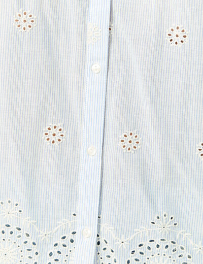 Chemise col tunisien manches 3/4 blanc femme