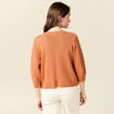 Kimono ajour&eacute; col v manches 3/4 rouge fonc&eacute; femme