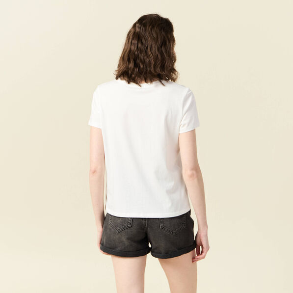 T-shirt manches courtes ecru femme