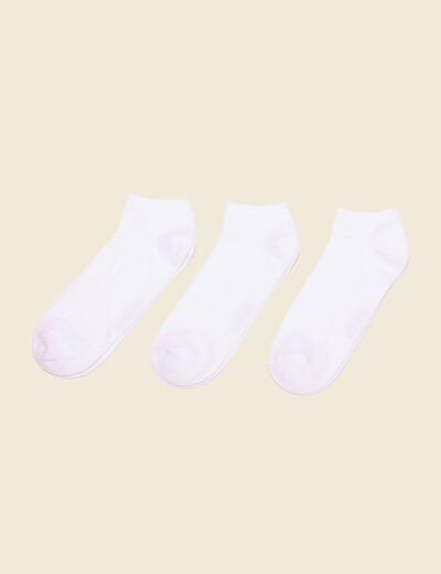 Lot 3 paires chaussettes blanc homme