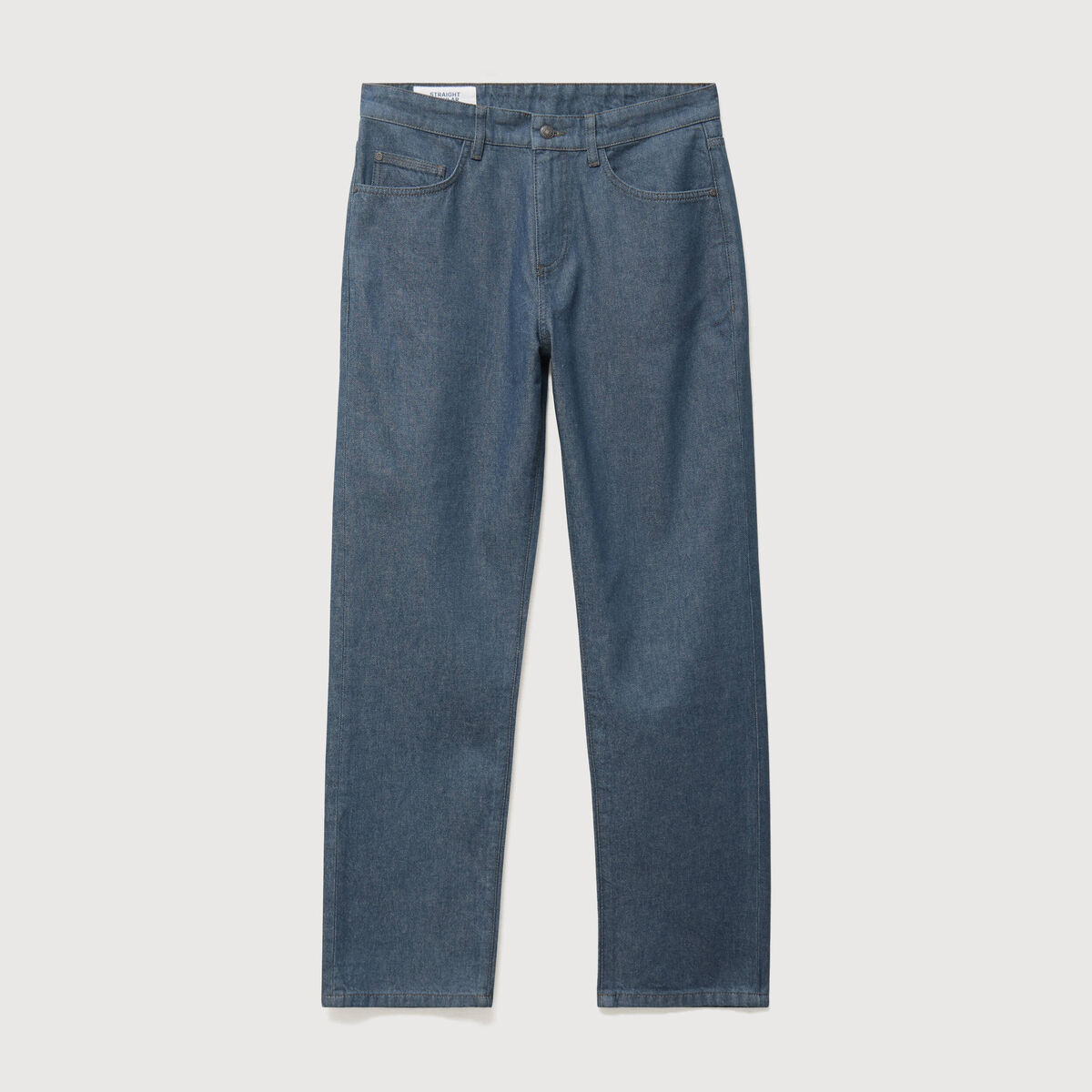 Jeans straight longueur 32 en coton bleu gris homme