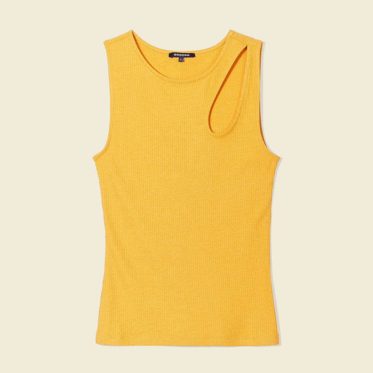 Débardeur bretelles larges jaune femme