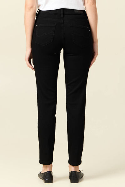 Jeans Vanessa - slim taille basse 7/8ème denim noir femme