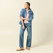 Surchemise en jeans manches longues denim dirty femme