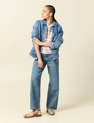 Surchemise en jeans manches longues denim dirty femme