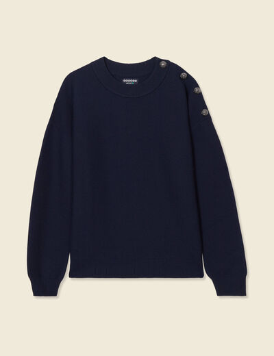 Pull éco-responsable bleu marine femme