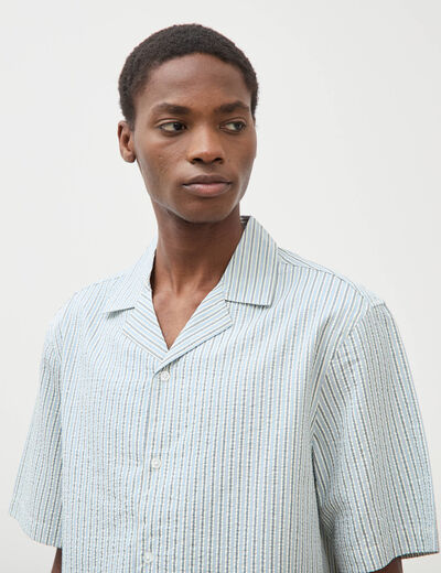 Chemise boyfriend manches courtes vert clair homme
