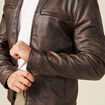Blouson simili cuir vert kaki homme
