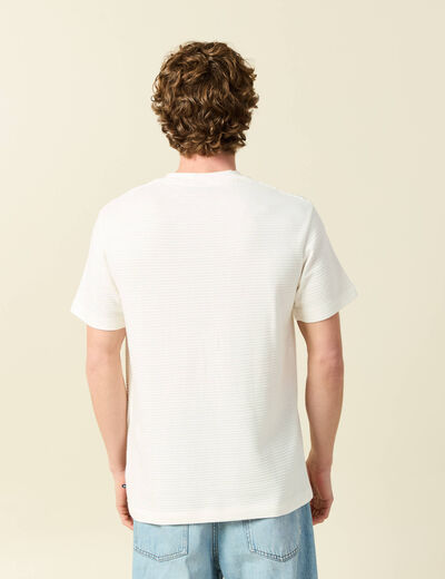 T-shirt ample en coton col rond ecru homme