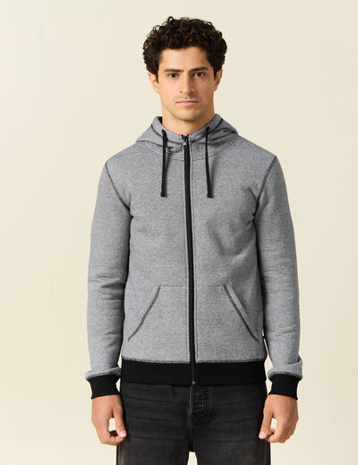 Gilet manches longues zippé bleu marine homme