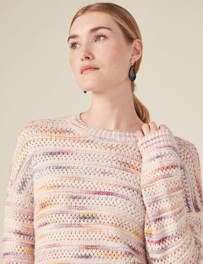 Pull manches longues rose framboise femme