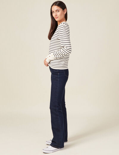 Pull manches longues ecru femme