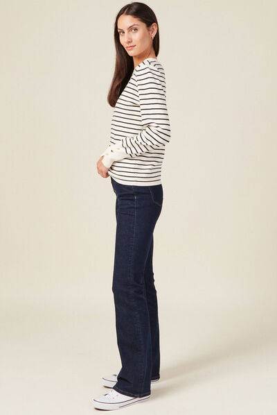 Pull manches longues ecru femme
