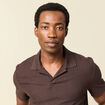 Polo manches courtes marron fonc&eacute; homme
